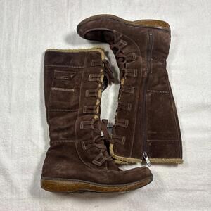 vintage timberland suede snow fur boots